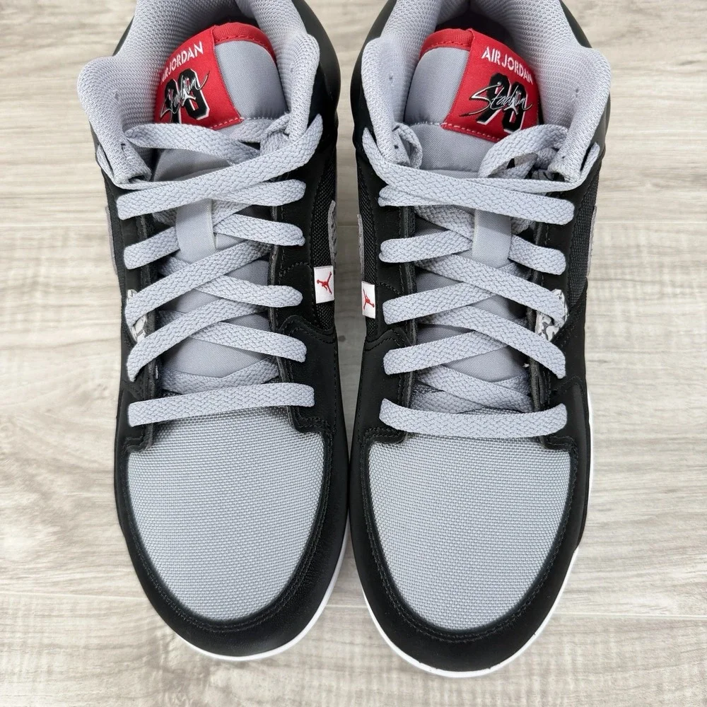 Size 9 - Jordan Stadium 90 Black Gray Cement Football Baseball Cleats
